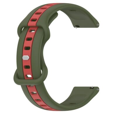 Ремешок Deexe Sport Strap для часов с шириной крепления 22мм - Army Green / Red