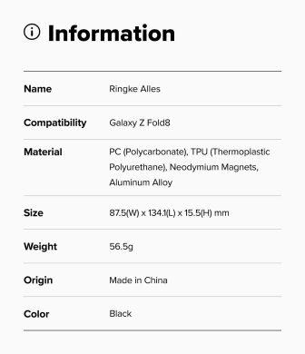 Захисний чохол Ringke Alles Magnetic для Samsung Galaxy Fold 8 (8800380460553) - Black