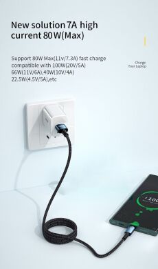 Кабель ESSAGER Sunset USB to Type-C (7A, 100W, 2m) EXC7A-CGA01-P - Black