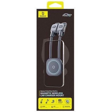 Автомобільний тримач з бездротовою зарядкою Baseus PrimeTrip C03s Pro (C0013B) - Cosmic Black