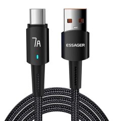 Кабель ESSAGER Sunset USB to Type-C (7A, 100W, 2m) EXC7A-CGA01-P - Black