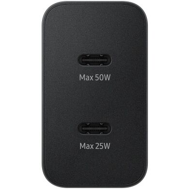 Сетевое зарядное устройство Samsung 50W Power Adapter + кабель Type-C to Type-C (EP-T5020XBEGEU) - Black