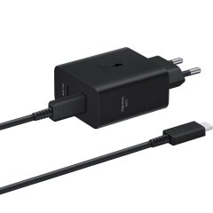 Сетевое зарядное устройство Samsung 50W Power Adapter + кабель Type-C to Type-C (EP-T5020XBEGEU) - Black