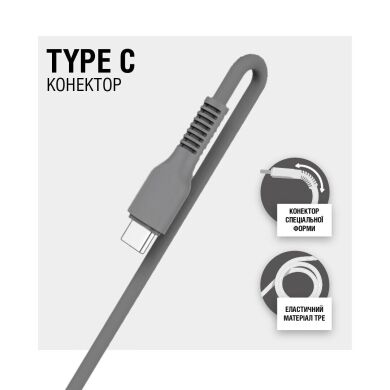 Кабель ACCLAB AL-CBCOLOR-T1BK USB to Type-C (2.4A, 1.2m) - Black