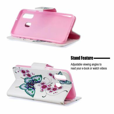 Чохол-книжка Deexe Color Wallet для Samsung Galaxy A40 (А405) - Butterflies and Flowers