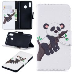 Чохол-книжка Deexe Color Wallet для Samsung Galaxy M20 (M205) - Panda Climbing Tree