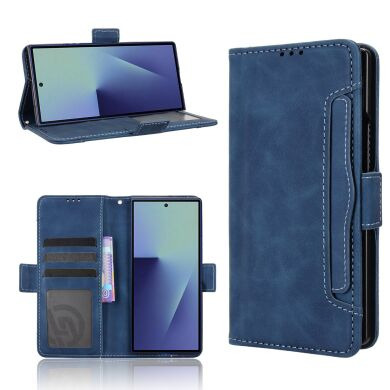 Чехол-книжка с карманами Deexe Wallet Stand (FF) для Samsung Galaxy Fold 8 Ultra - Blue