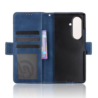 Чехол-книжка с карманами Deexe Wallet Stand (FF) для Samsung Galaxy Fold 8 Ultra - Blue