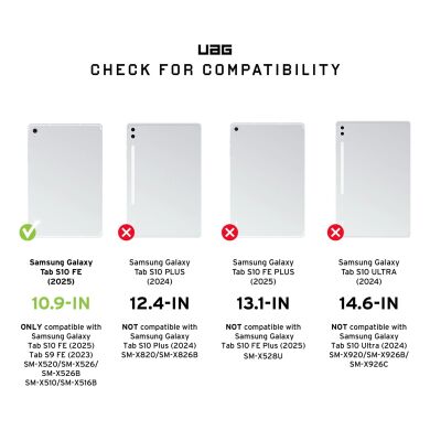 Чехол URBAN ARMOR GEAR (UAG) Metropolis SE Series для Samsung Galaxy Tab S9 FE (X510/516) / Tab S10 FE (X520/526) 224415114040 - Black