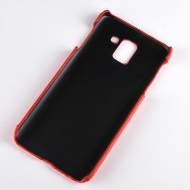 Пластиковый чехол Deexe Croco Style для Samsung Galaxy J6 2018 (J600) - Red