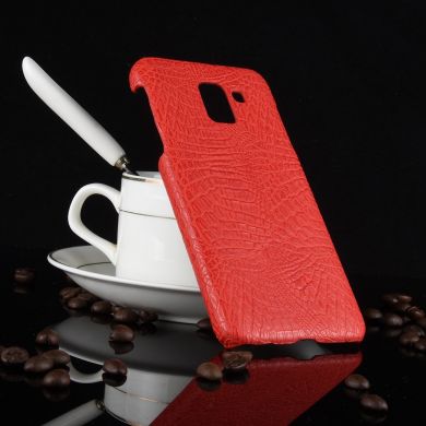 Пластиковий чохол Deexe Croco Style для Samsung Galaxy J6 2018 (J600) - Red