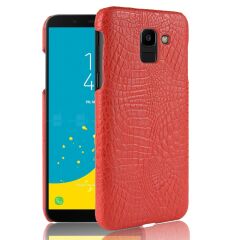 Пластиковий чохол Deexe Croco Style для Samsung Galaxy J6 2018 (J600) - Red