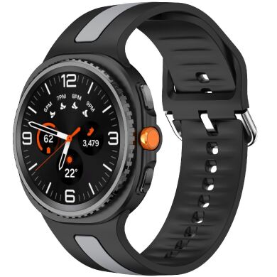 Ремешок Deexe Sport Strap для Samsung Galaxy Watch 8 (40/44mm) / 8 Classic - Black / Grey