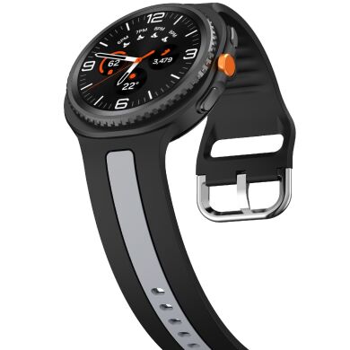Ремешок Deexe Sport Strap для Samsung Galaxy Watch 8 (40/44mm) / 8 Classic - Black / Grey