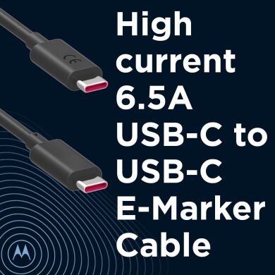 Сетевое зарядное устройство Motorola TurboPower 125W GaN + кабель Type-C to Type-C (SJMC1252) - Black