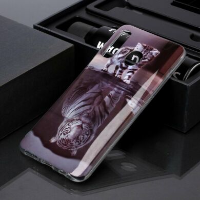 Силиконовый (TPU) чехол Deexe Life Style для Samsung Galaxy A20 (A205) / A30 (A305) - Cat and Reflection in Water