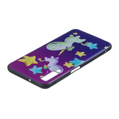 Силиконовый (TPU) чехол Deexe Life Style для Samsung Galaxy A7 2018 (A750) - Star and Unicorn