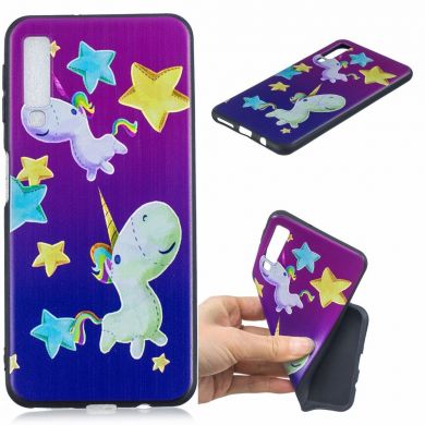 Силиконовый (TPU) чехол Deexe Life Style для Samsung Galaxy A7 2018 (A750) - Star and Unicorn