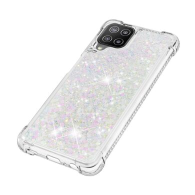 Силиконовый (TPU) чехол Deexe Liquid Glitter для Samsung Galaxy A22 (A225) / M22 (M225) - Shiny Hearts