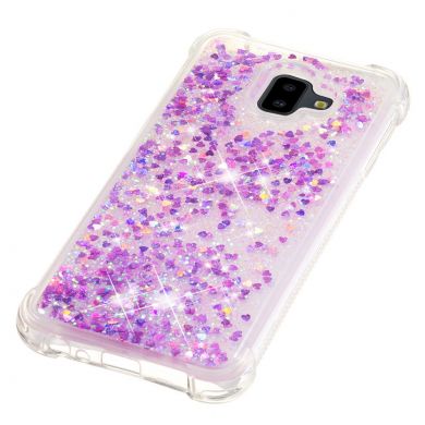 Силіконовий (TPU) чохол Deexe Liquid Glitter для Samsung Galaxy J6+ (J610) - Light Purple