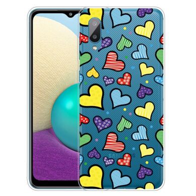 Силиконовый (TPU) чехол Deexe Pretty Glossy для Samsung Galaxy A02 (A022) / M02 - Hearts