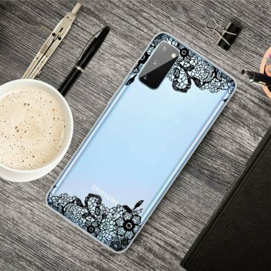 Силіконовий (TPU) чохол Deexe Pretty Glossy для Samsung Galaxy A41 (A415) - Lace Flower