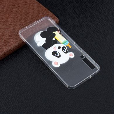 Силиконовый (TPU) чехол Deexe Pretty Glossy для Samsung Galaxy A7 2018 (A750) - Panda Holding a Bottle