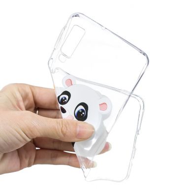 Силиконовый (TPU) чехол Deexe Pretty Glossy для Samsung Galaxy A7 2018 (A750) - Panda Holding a Bottle