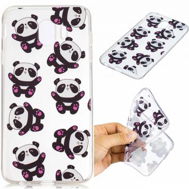 Силиконовый (TPU) чехол Deexe Pretty Glossy для Samsung Galaxy J4 2018 (J400) - Panda Pattern