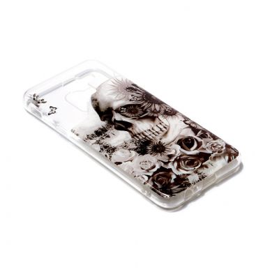 Силіконовий (TPU) чохол Deexe Pretty Glossy для Samsung Galaxy J6 2018 (J600), Flowered Skull