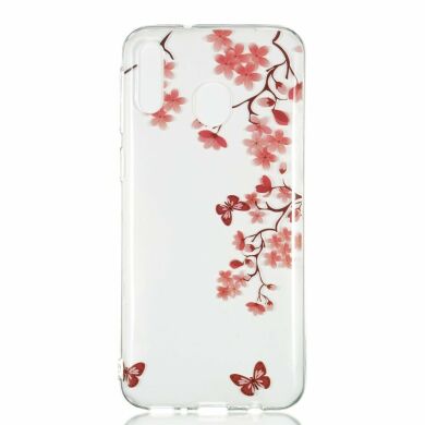 Силіконовий (TPU) чохол Deexe Pretty Glossy для Samsung Galaxy M20 (M205) - Butterfly and Flower