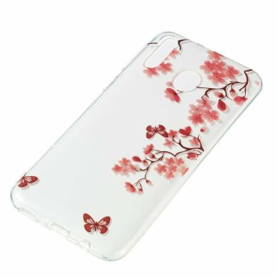 Силіконовий (TPU) чохол Deexe Pretty Glossy для Samsung Galaxy M20 (M205) - Butterfly and Flower