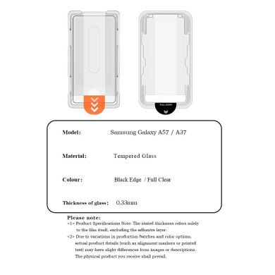 Защитное стекло LEREACH Tempered Glass Full Screen Protector для Samsung Galaxy A57 (A576) - Black