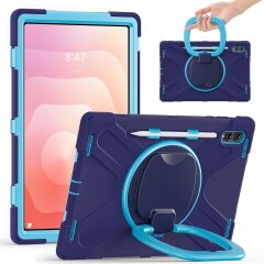 Защитный чехол Deexe Hand Grip для Samsung Galaxy Tab S12 Ultra / S11 Ultra (X930/X936) - Navy Blue