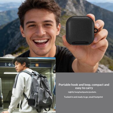 Защитный чехол Deexe Leather Cover (FH) для Samsung Galaxy Buds 4 / Buds 4 Pro - Black