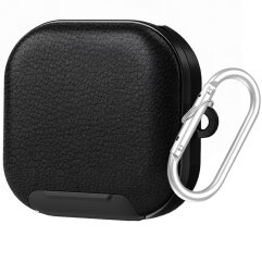 Защитный чехол Deexe Leather Cover (FH) для Samsung Galaxy Buds 4 / Buds 4 Pro - Black
