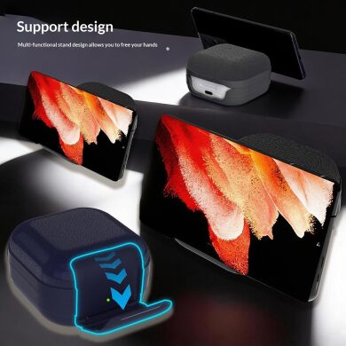 Защитный чехол Deexe Leather Cover (FH) для Samsung Galaxy Buds 4 / Buds 4 Pro - Black