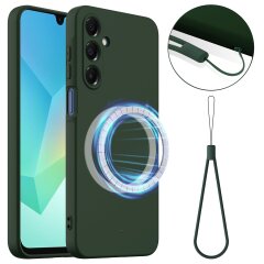 Защитный чехол Deexe Silicone Case with MagSafe для Samsung Galaxy A27 (A276) - Dark Green