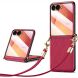 Защитный чехол SULADA Rhombus Leather для Samsung Galaxy Flip 8 - Red. Фото 1 из 5