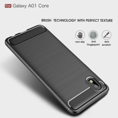 Захисний чохол UniCase Carbon для Samsung Galaxy A01 Core (A013) - Black