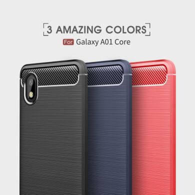 Захисний чохол UniCase Carbon для Samsung Galaxy A01 Core (A013) - Red