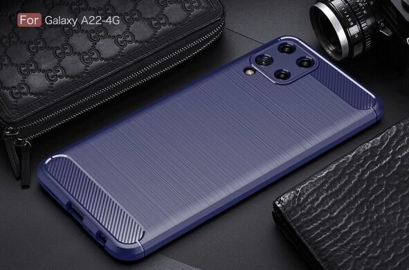Защитный чехол UniCase Carbon для Samsung Galaxy A22 (A225) / M22 (M225) - Blue
