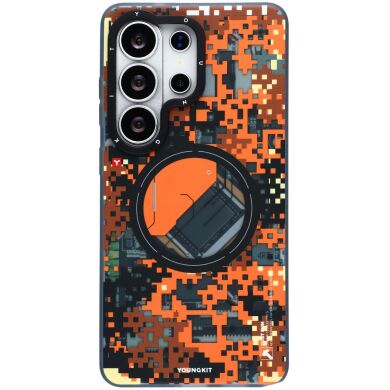 Захисний чохол YOUNGKIT Camouflage Circuit MagSafe для Samsung Galaxy S26 Ultra (S948) - Orange