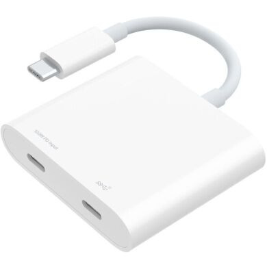 Перехідник Belkin Connect Type-C to Dual-Port Type-C (100W, 0.15m) WCZ002dsWH-APL - White