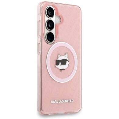 Защитный чехол Karl Lagerfeld IML Repeated Choupette MagSafe для Samsung Galaxy S26 (S942) KLHMS26SHMKBCHOP - Pink