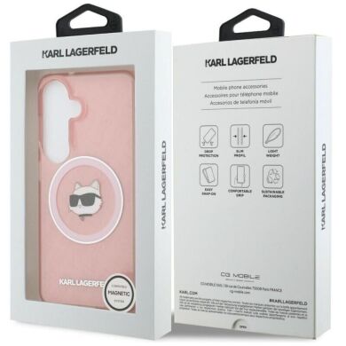 Защитный чехол Karl Lagerfeld IML Repeated Choupette MagSafe для Samsung Galaxy S26 (S942) KLHMS26SHMKBCHOP - Pink