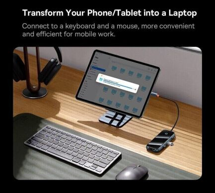 USB HUB Baseus AcmeJoy 5 in 1 (WKJZ010213) - Dark Gray