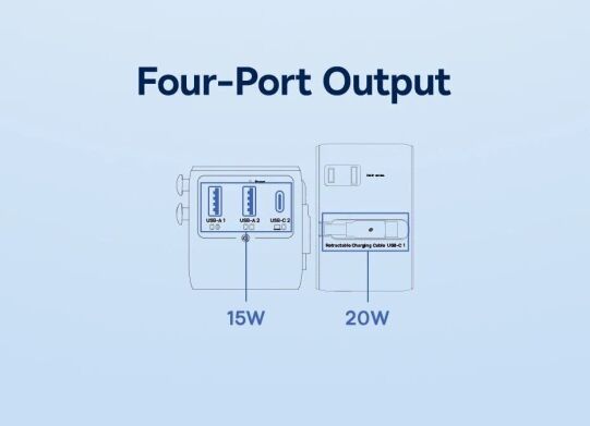 Мережевий зарядний пристрій Baseus PicoGo AG11 (2USB+Type-C+2AC) + кабель Type-C (E0307F) - Cosmic Black