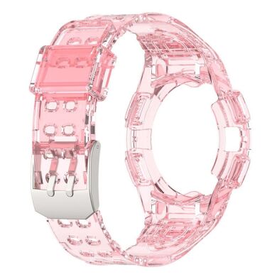 Ремешок Deexe Solid Color для Samsung Galaxy Watch 4 / 5 (44mm) - Transparent Pink
