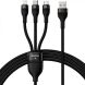 Кабель Baseus Flash Series II 3 in 1 USB to MicroUSB+Lightning+Type-C (66W, 1.2m) CASS040001 - Black. Фото 1 из 23